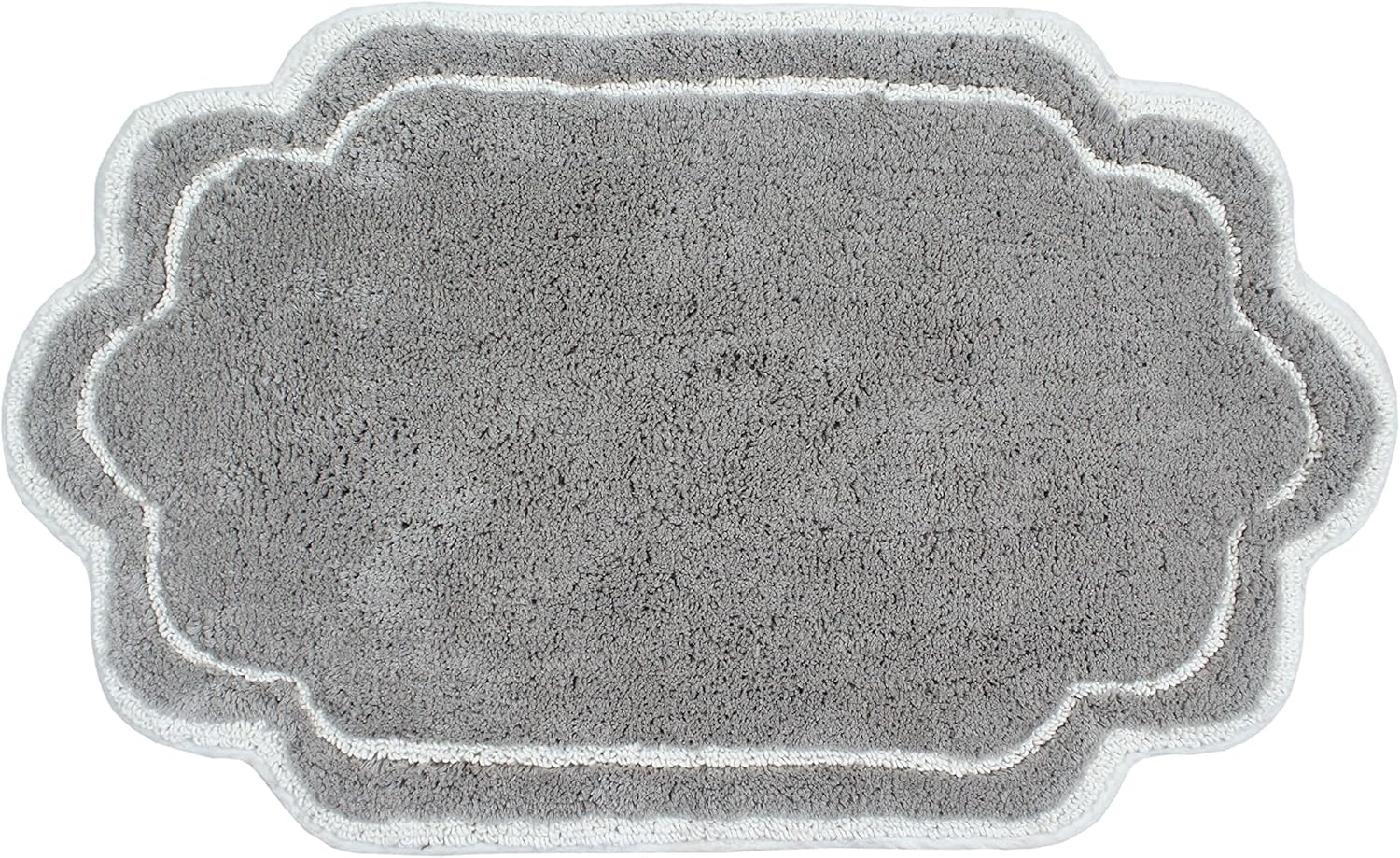 Home Weavers Allure Collection Bathroom Rug 100% Cotton Tufted Bathroom Rug, Soft and Absorbent Bath Rugs, Non-Slip Bath Carpet, Machine Wash Dry Bath Mats for Bathroom Floor- 21"x34" Bath Rug, Gray