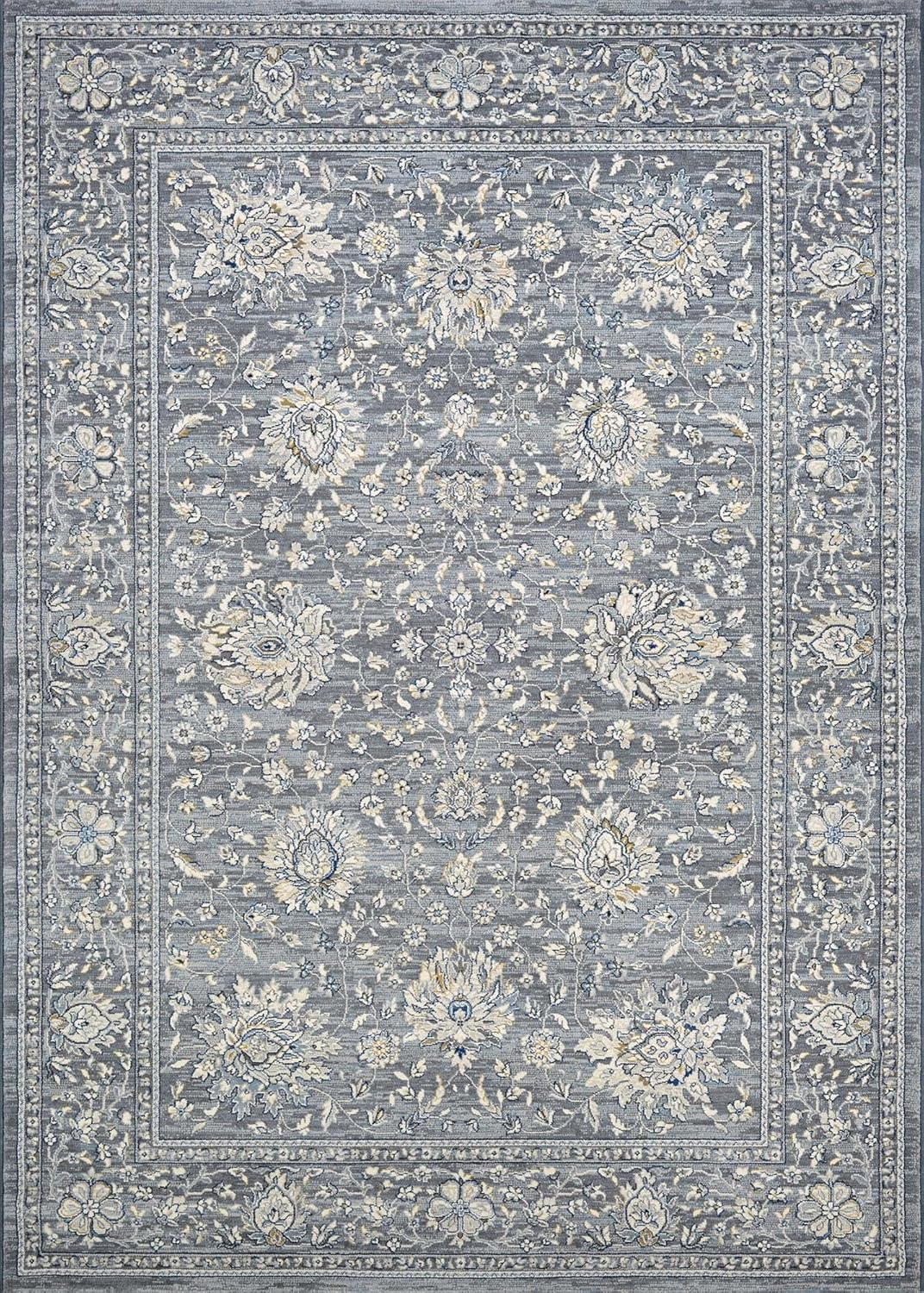 Couristan 71415656053076T 5 ft. 3 in. x 7 ft. 6 in. Sultan Treasures Persian Isfahn Rug, Slate
