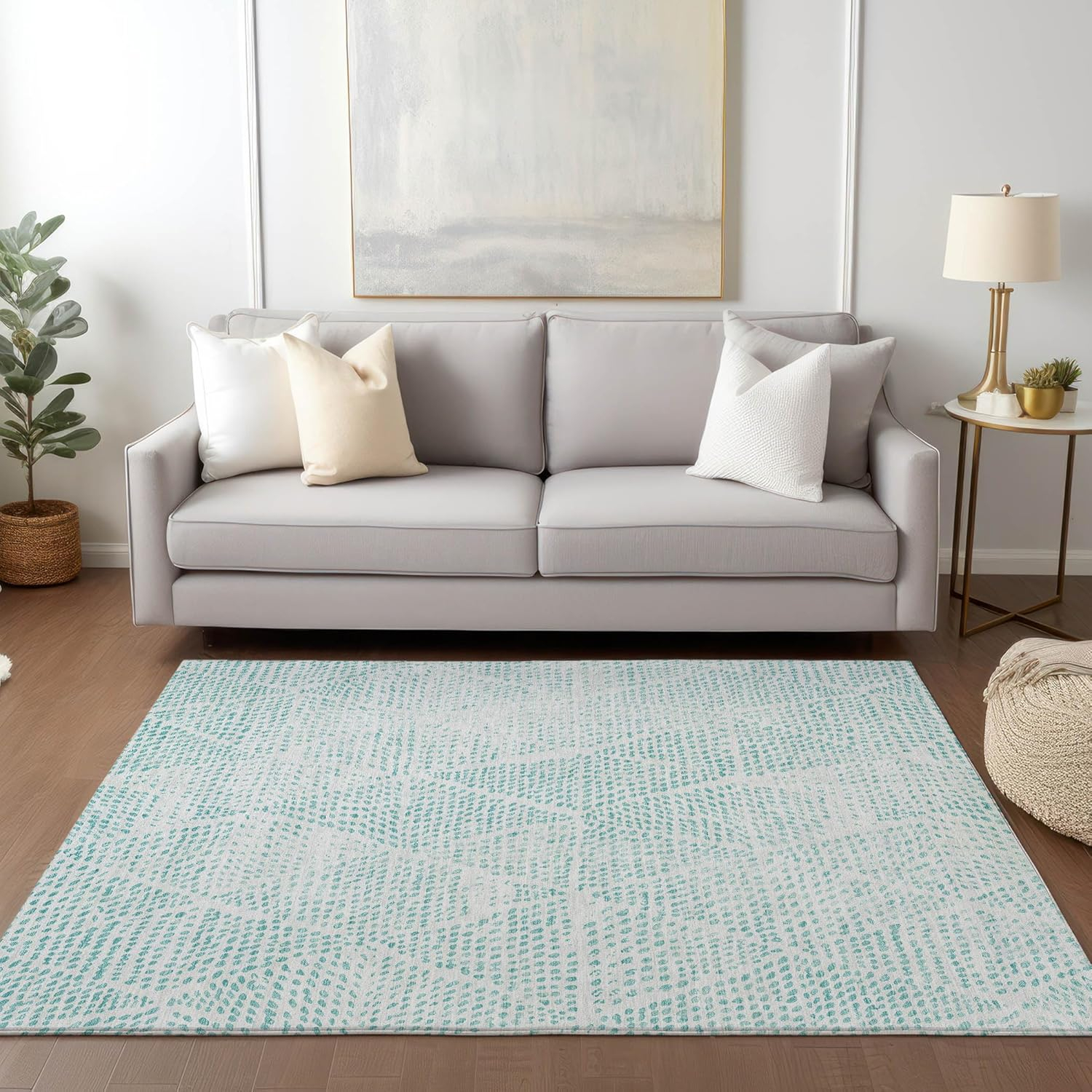 Addison Rugs Chantille ACN591 Aqua 2'6" x 3'10" Indoor Outdoor Area Rug, Easy Clean, Machine Washable, Non Shedding, Bedroom, Living Room, Dining Room, Kitchen, Patio Rug