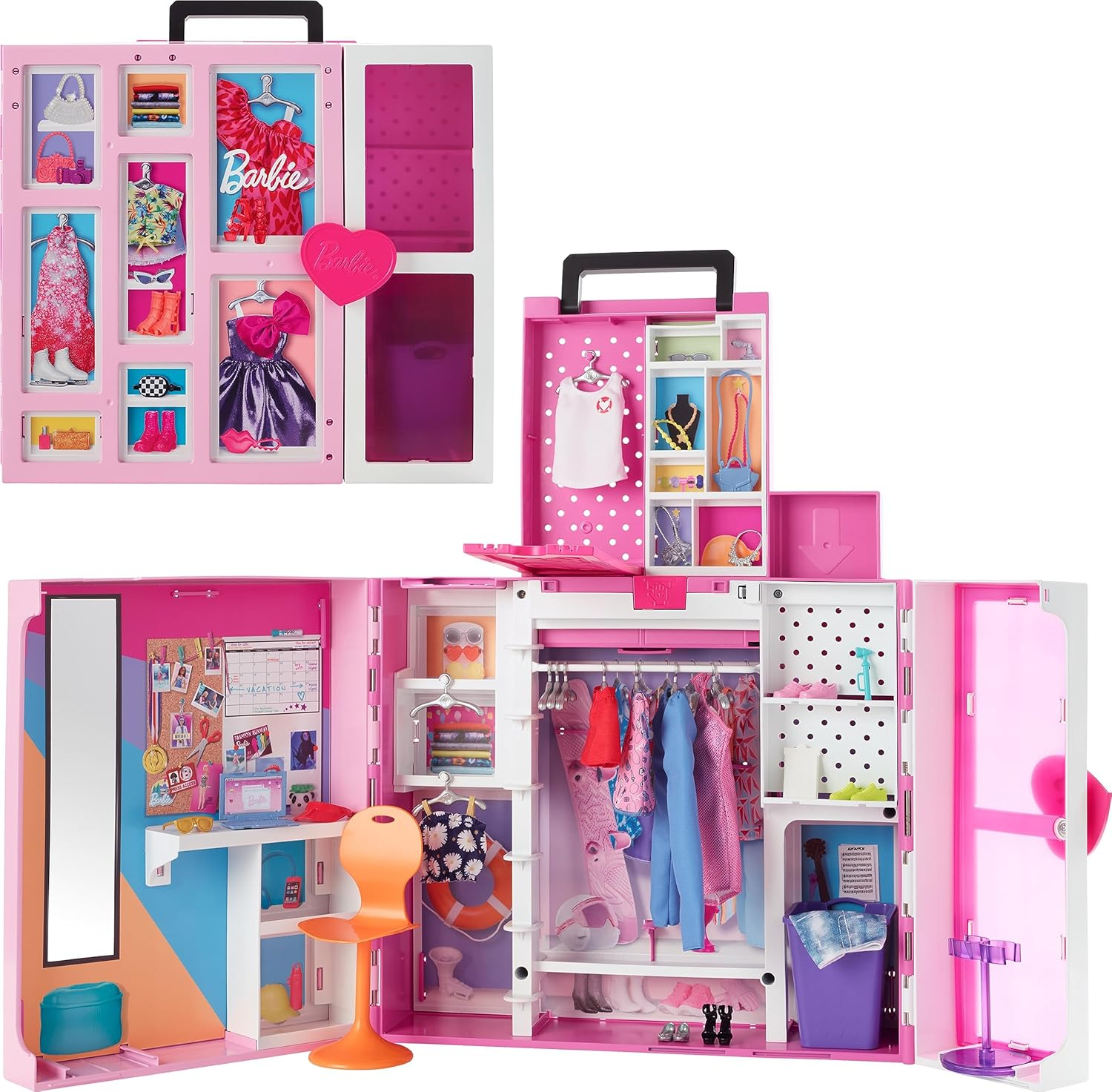 Barbie Dream Closet Playset with 35+ Clothes and Accessories, Mirror and Laundry Chute