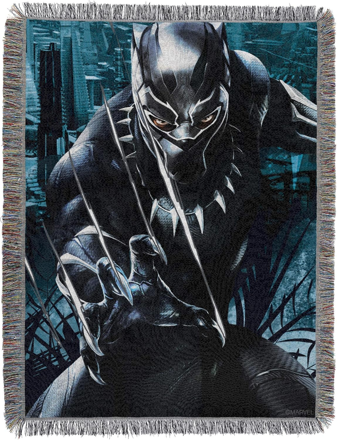 Marvel's Black Panther, "Ripper" Woven Tapestry Throw Blanket, 48" x 60"