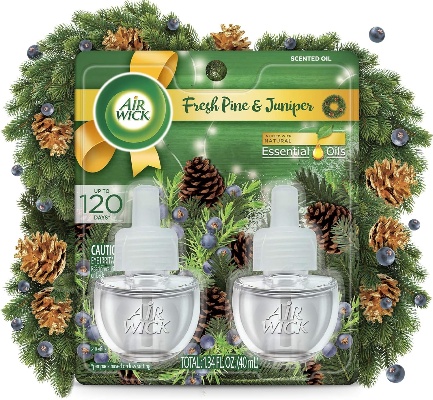 Air Wick Plug in Scented Oil Refill, 2 Count, Fresh Pine