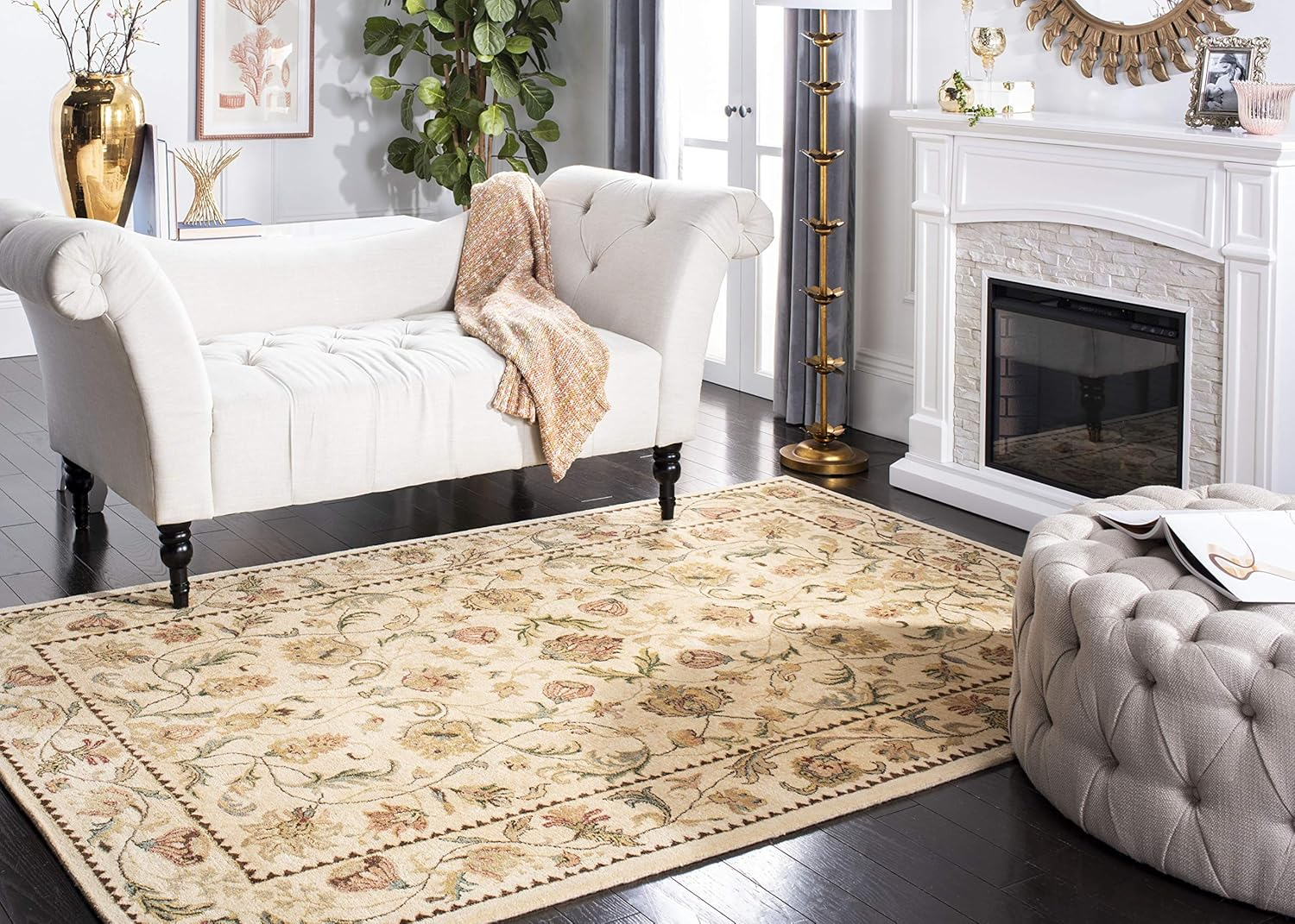 Ivory Elegance Hand-Tufted Wool Cotton Blend 6' x 9' Rug