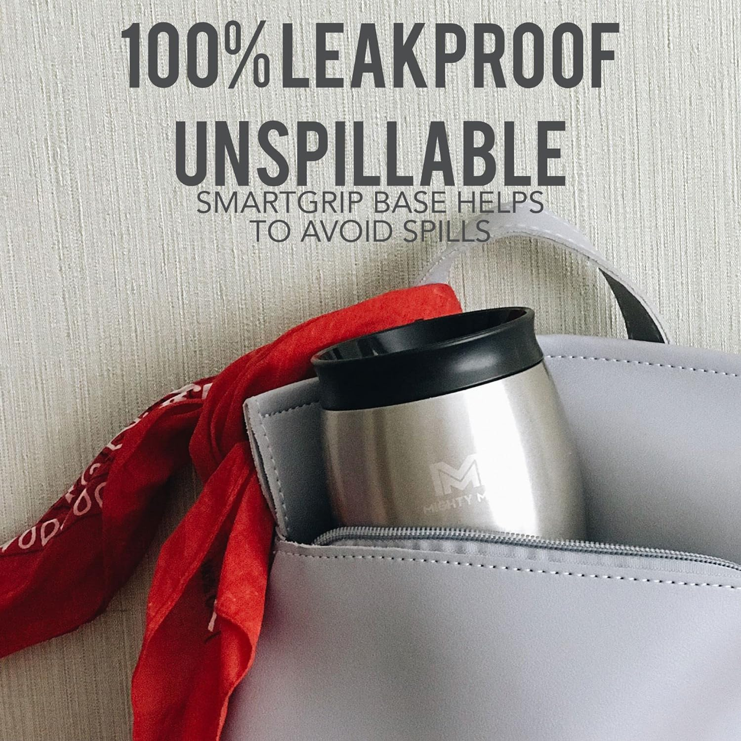 Mighty Mug | The Untippable Mug | Grips When Hit, Lifts for Sips | Insulated Stainless Steel Tumbler | Cupholder Friendly | Gifts for Women Men All | Leakproof | 6 Hour Hot / 24 Cold | 16oz | Midnight