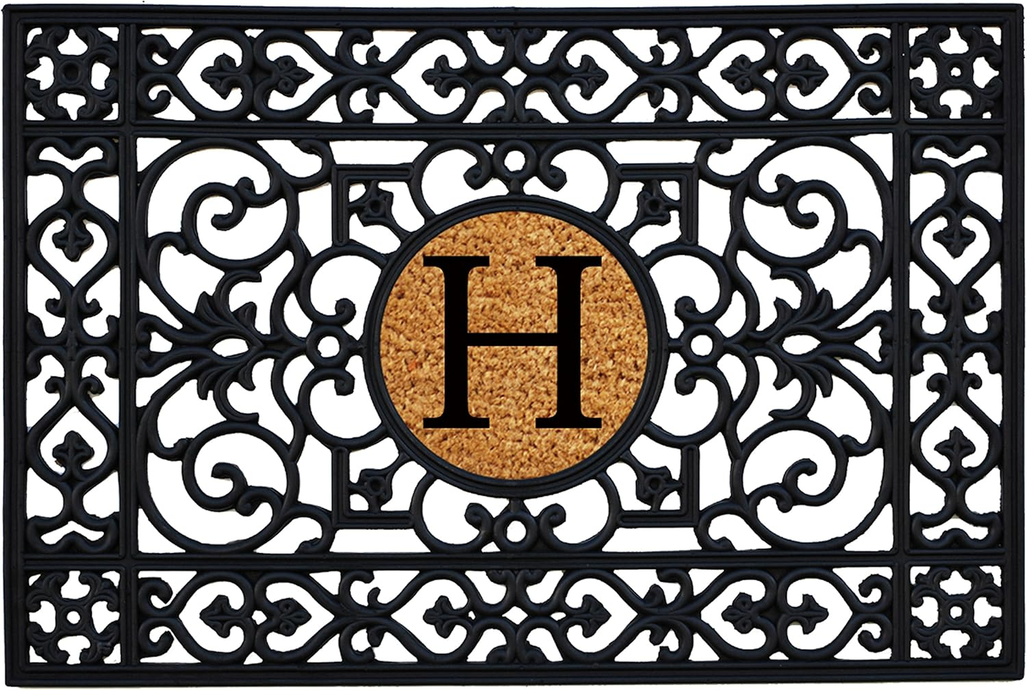 Calloway Mills Rubber Monogram Outdoor Doormat 2' x 3' (Letter H)
