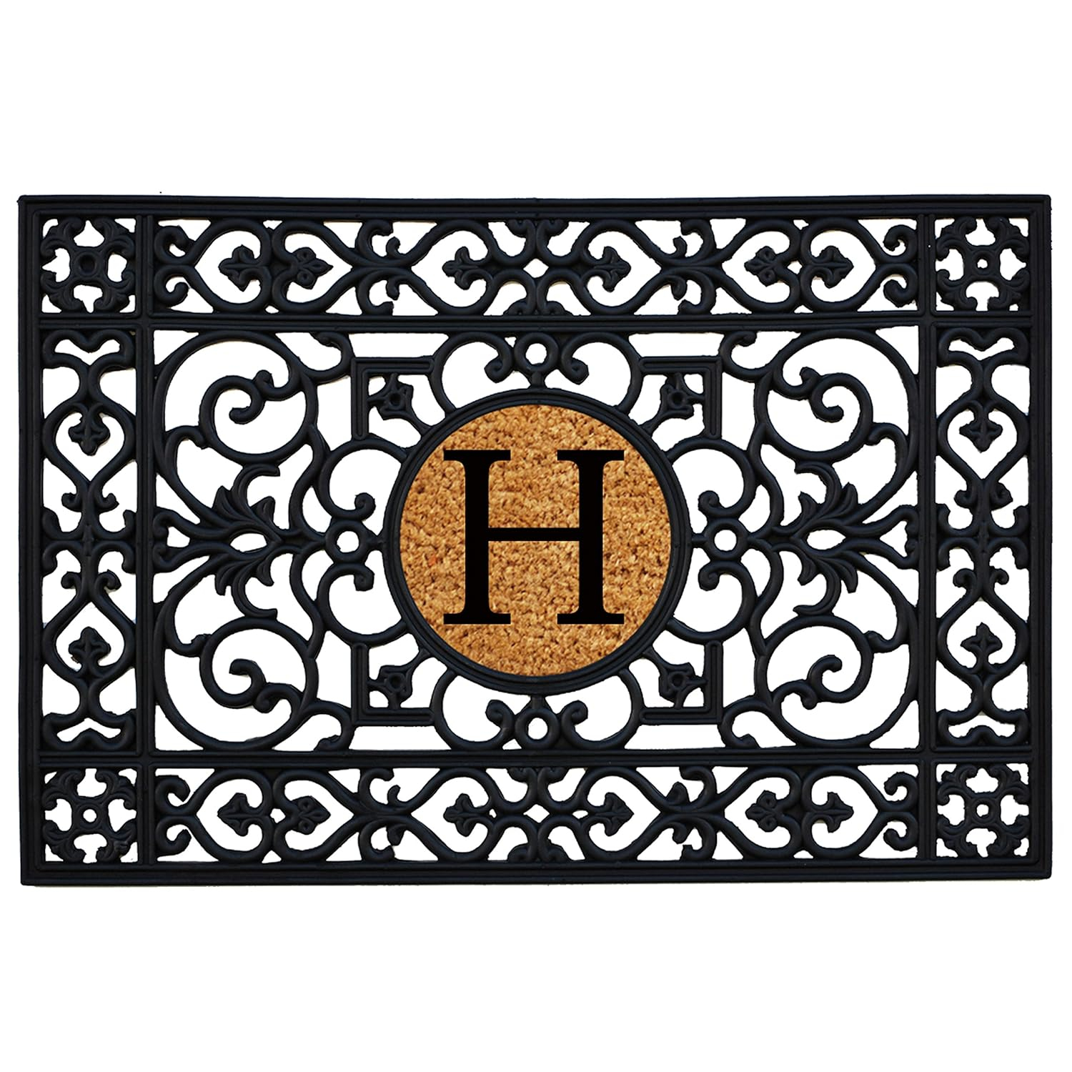 Calloway Mills Rubber Monogram Outdoor Doormat 2' x 3' (Letter H)