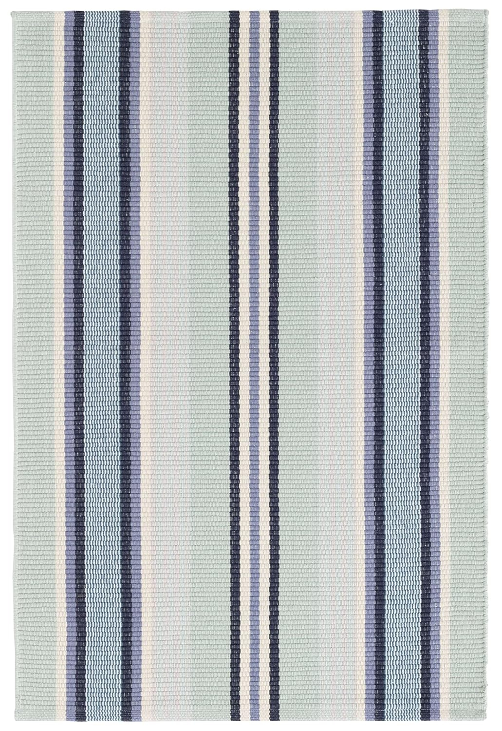 Dash and Albert Barbados Cotton Area Rug - 2' x 3' Blue Stripe Handwoven Accent Rug - Durable, Lightweight, High Traffic Area Living Room, Hallway, Bedroom