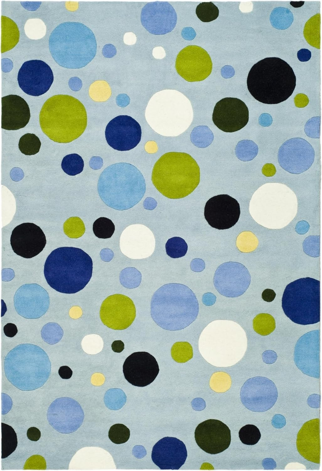 SAFAVIEH Soho Dots Polka Dots Wool Area Rug, Blue/Multi, 7'6" x 9'6"
