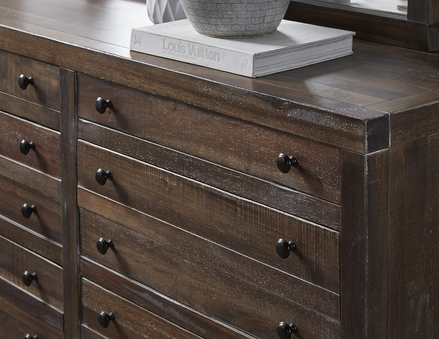 Java Solid Wood 8-Drawer Dresser with Felt Lined Drawers