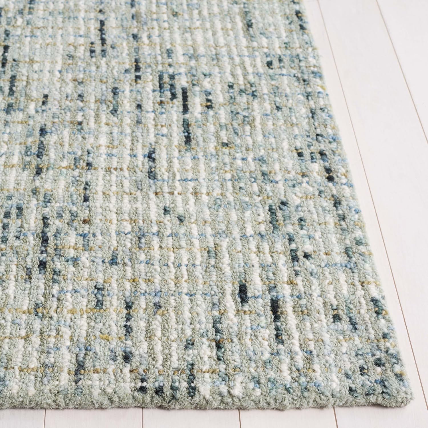SAFAVIEH Abstract Delia Geometric Wool Area Rug, Green/Ivory, 8' x 10'
