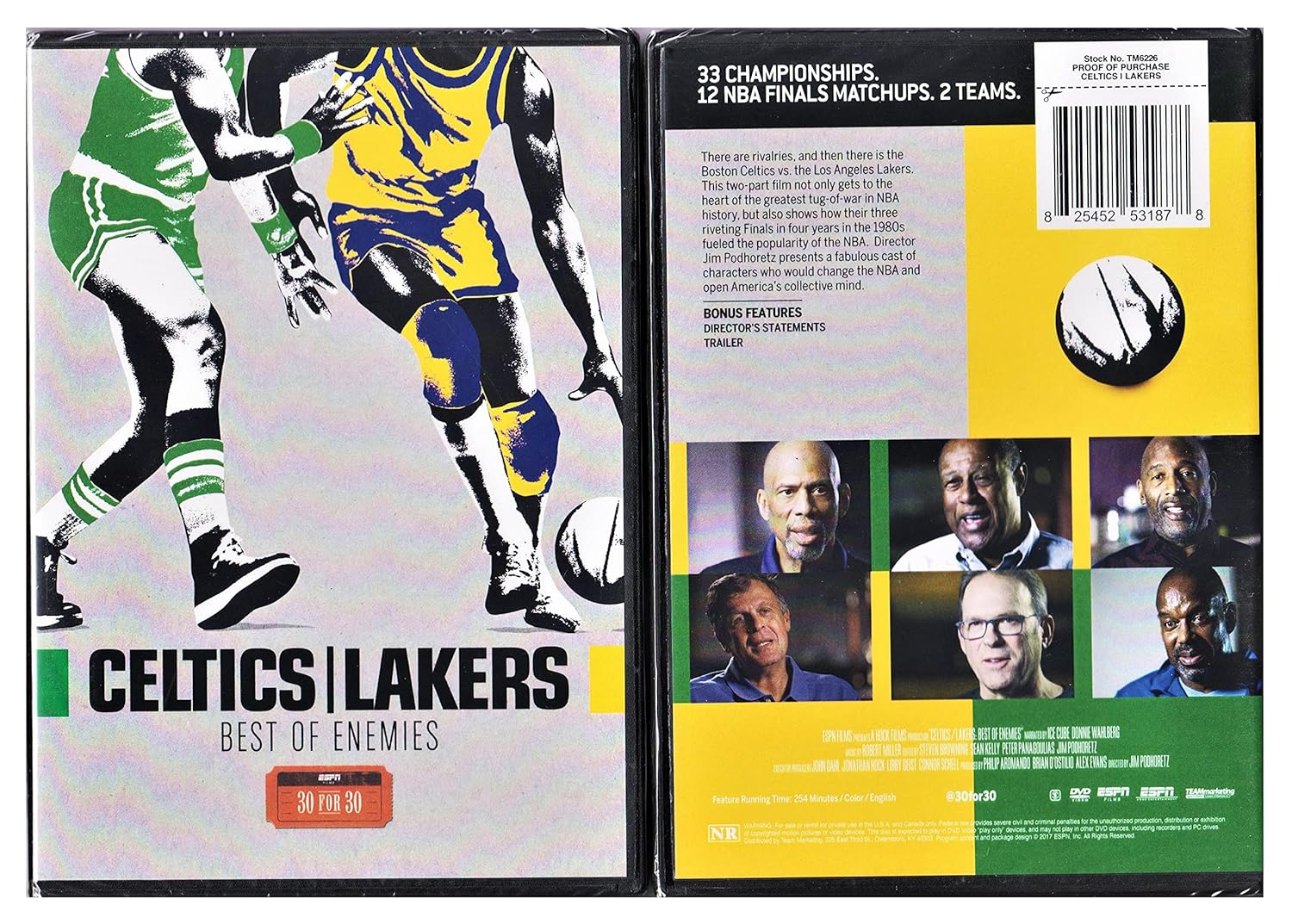 ESPN Films 30 For 30: Celtics/Lakers: Best Of Enemies (DVD), Team Marketing, Sports & Fitness