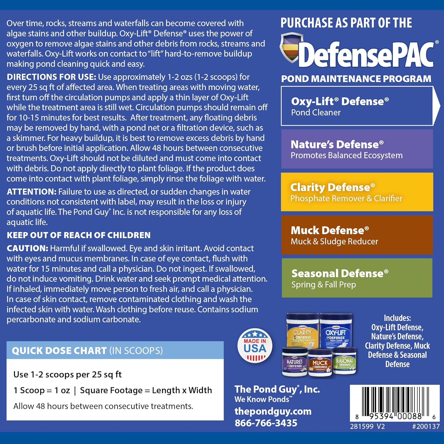 The Pond Guy Oxy-Lift Defense Powder Scum & Stain Treatment for Waterfalls, Rocks & Fountains, 2 Pound