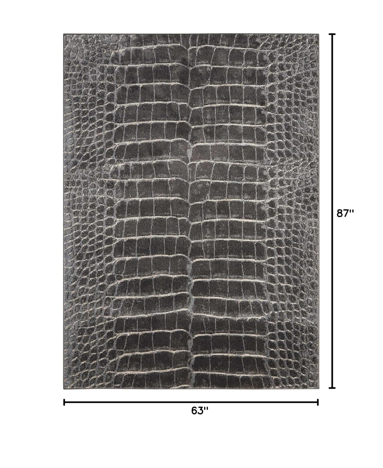 Nourison Maxell Animal Print Charcoal 5'3" x 7'3" Area Rug, (5x7)