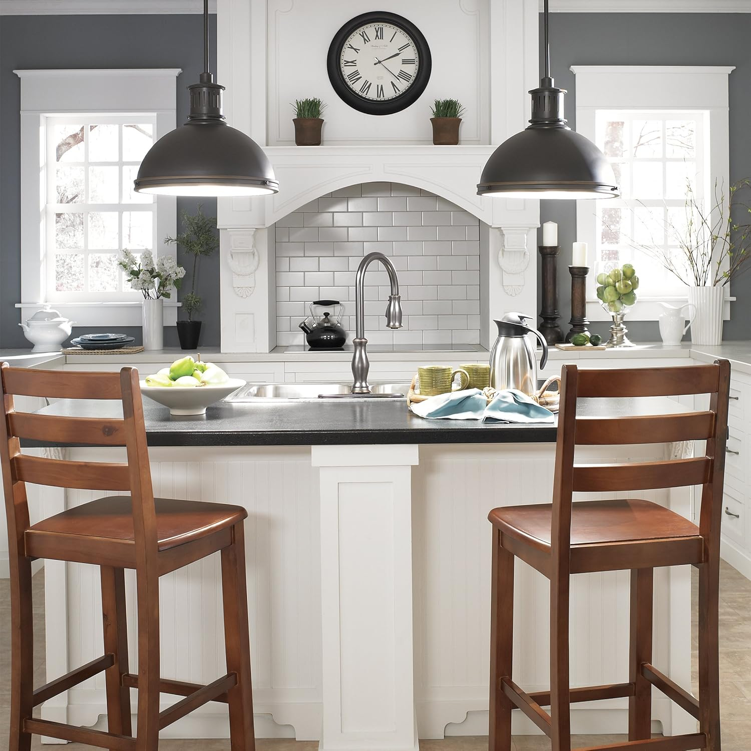 Generation Lighting 65086EN3-715 Pratt Street Metal Pendant Hanging Modern Fixture, Two - Light, Autumn Bronze