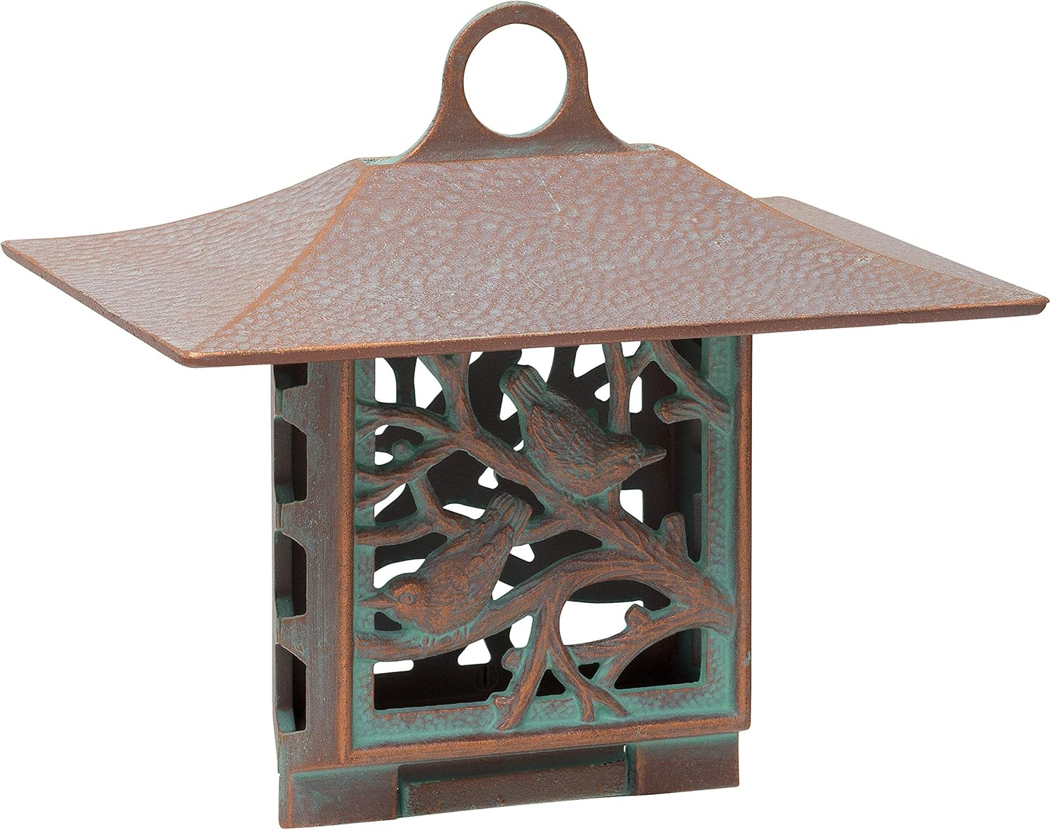 Copper Verdigris Hanging Squirrel Resistant Suet Cage Bird Feeder
