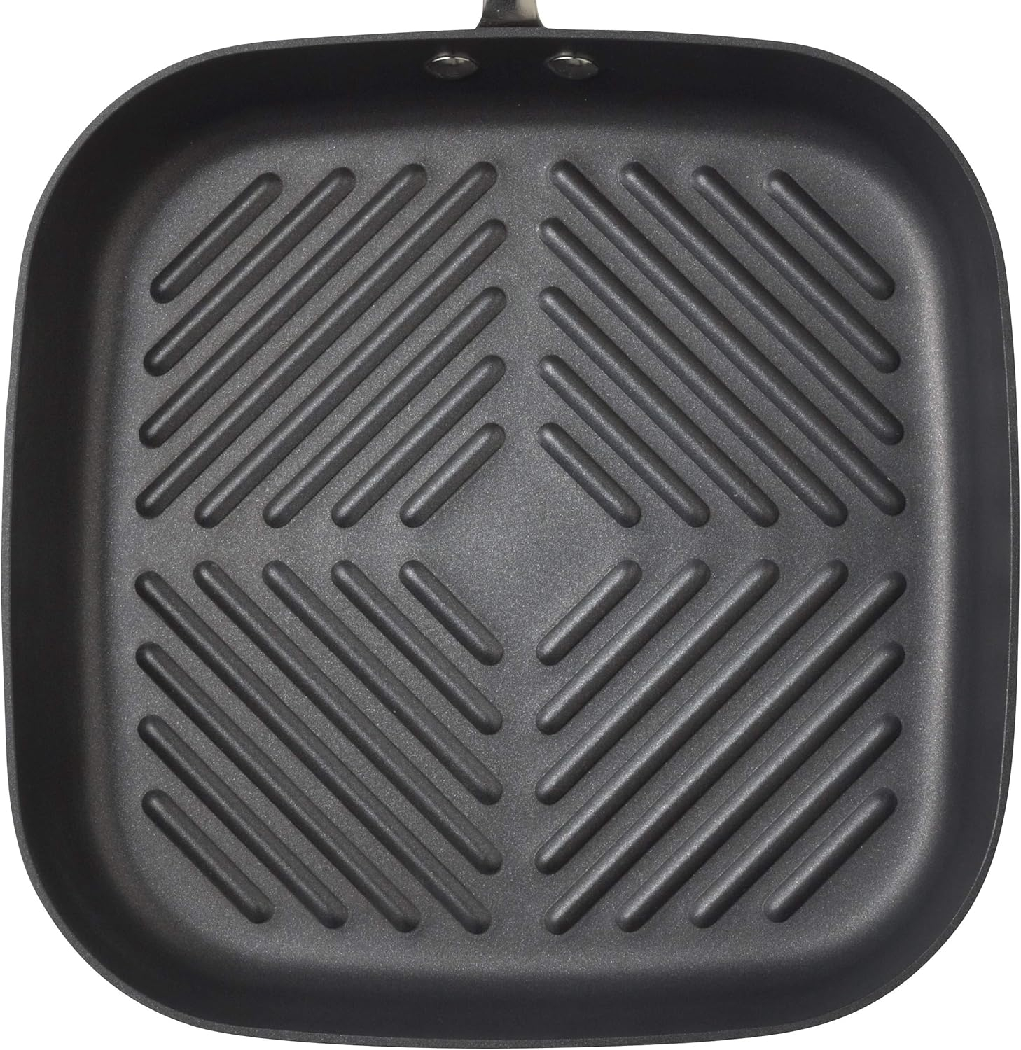 Rachael Ray 11-Inch Hard-Anodized Nonstick Deep Square Grill Pan, Gray with Orange Handle