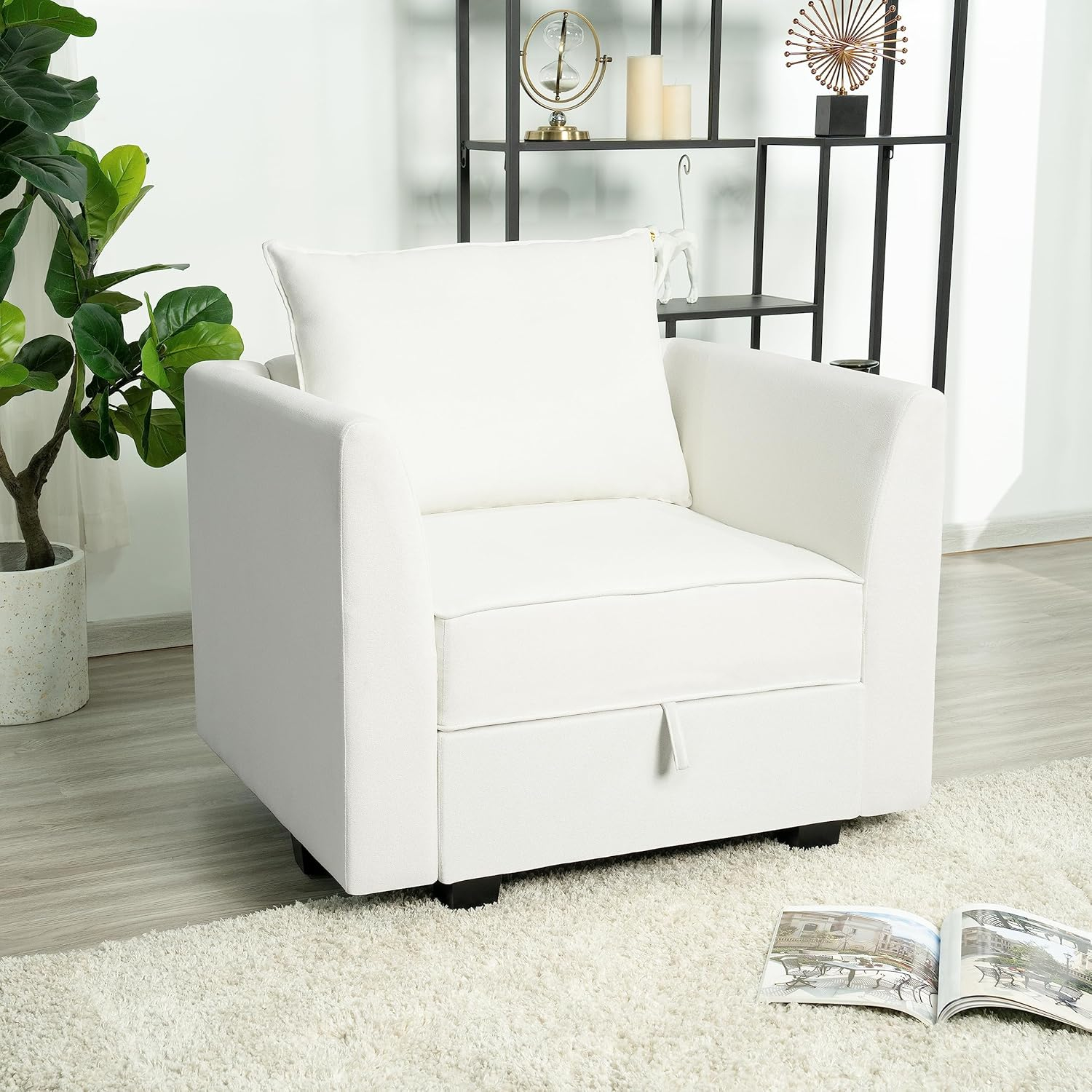 Naomi Home Elizabeth Modern DIY Collection-Fabric:Linen,Finish:White Down,Style:Sofa Set