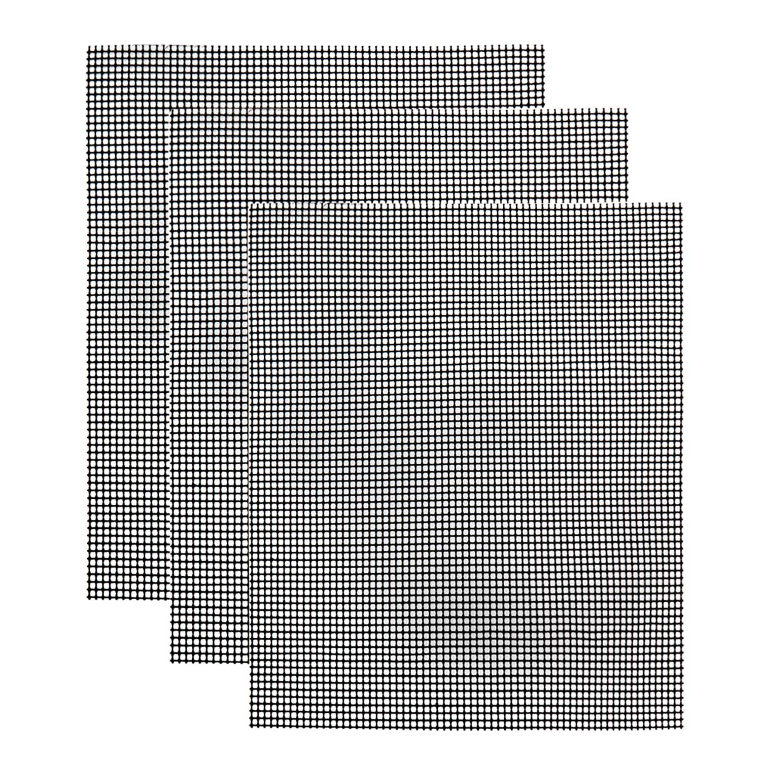 Heavy Duty Black Nonstick Mesh Grill Mats Set of 3