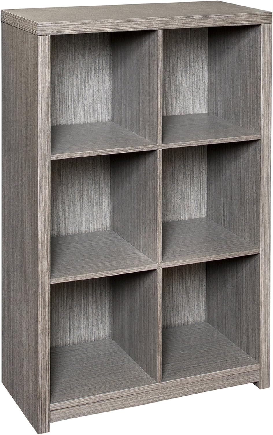 Honey-Can-Do Laminate 6-Cubby Cube Storage Shelves, Gray, Holds up to 15 lb per Shelf