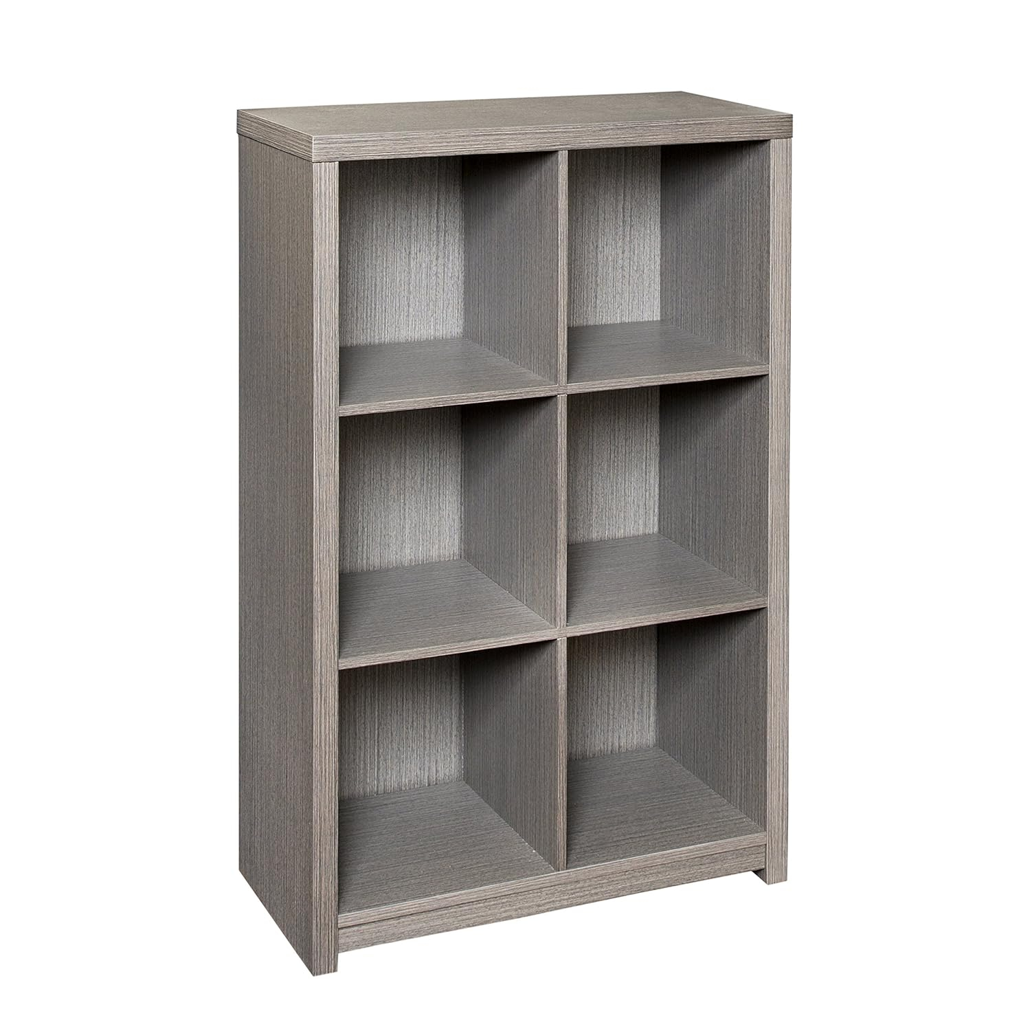 Honey-Can-Do Laminate 6-Cubby Cube Storage Shelves, Gray, Holds up to 15 lb per Shelf