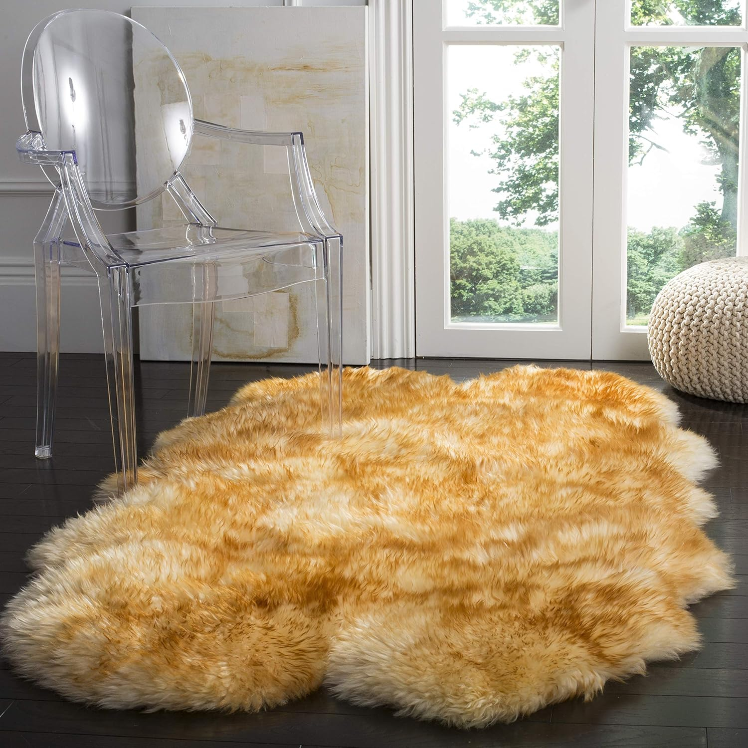 Sheep Skin Natural Sheep Skin Made Within Acid Dying Sheep Skin Solid Color Rug