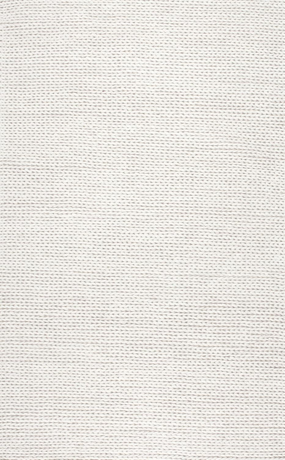 nuLOOM 2x3 Penelope Wool Braided Handmade Area Rug, Light Grey, Solid Rustic Farmhouse Style, For Bedroom, Living Room, Hallway, Entryway