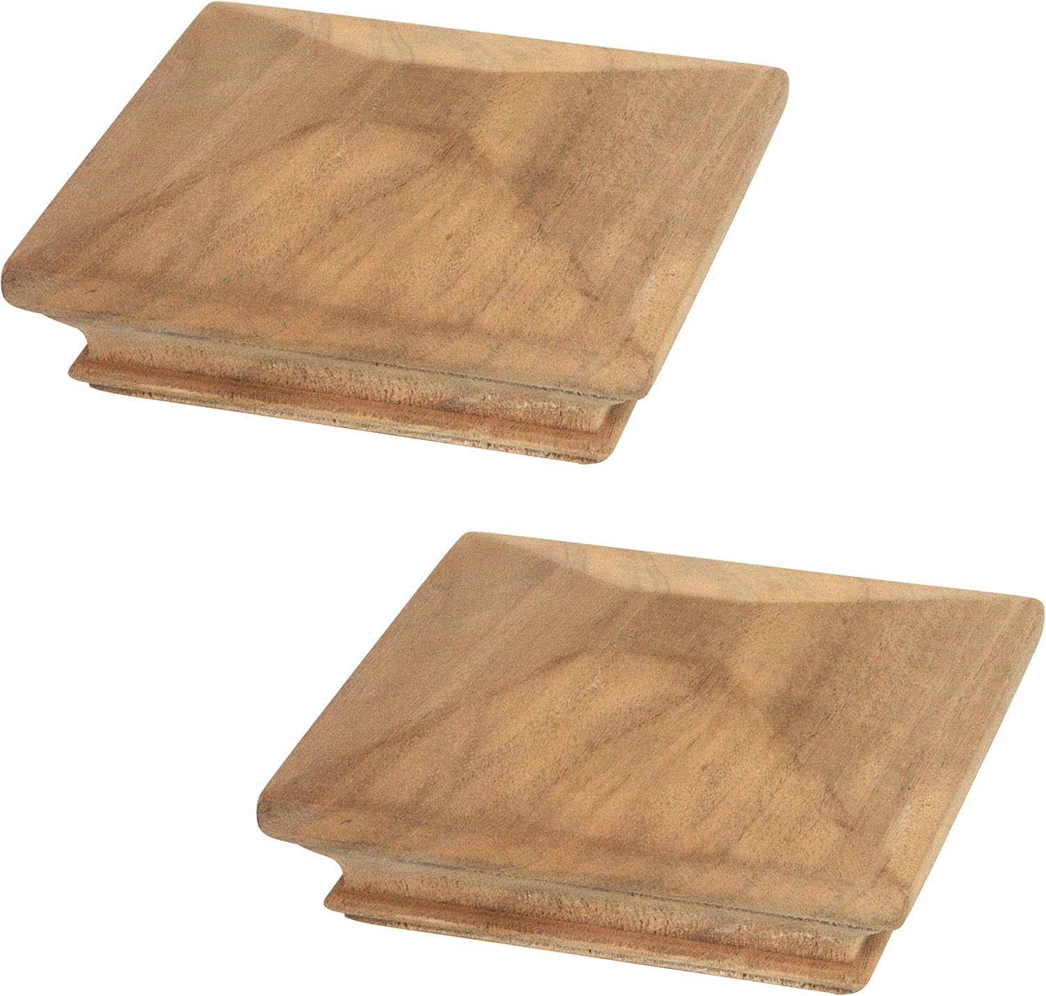 4x4 Traditional Wood Pyramid Post Cap by Captiva - One-Piece Miterless - 3/8" Extended Lip - (3-1/2" x 3-1/2")