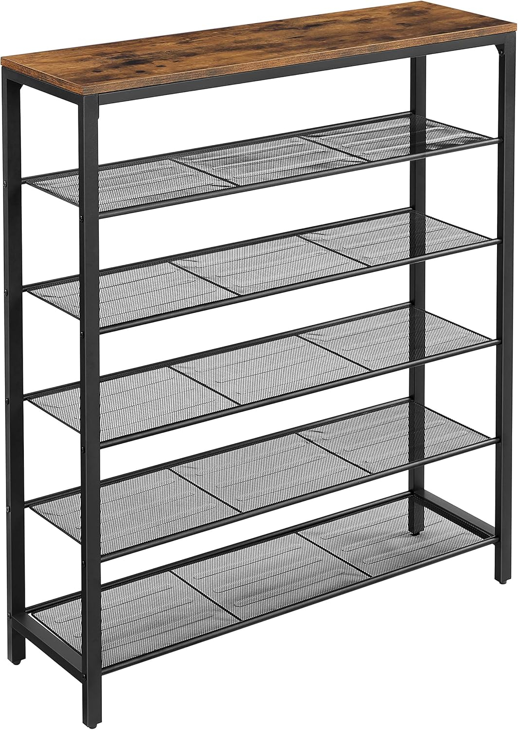 6-Tier Shoe Rack 24-30 Pairs of Shoes Shelf Storage Organizer for Closet Shoe Rack Organizer with 5 Metal Mesh Shelves