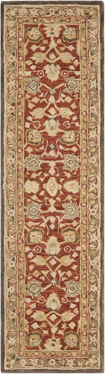 SAFAVIEH Anatolia Venice Traditional Wool Runner Rug, Rust/Green, 2'3" x 12'