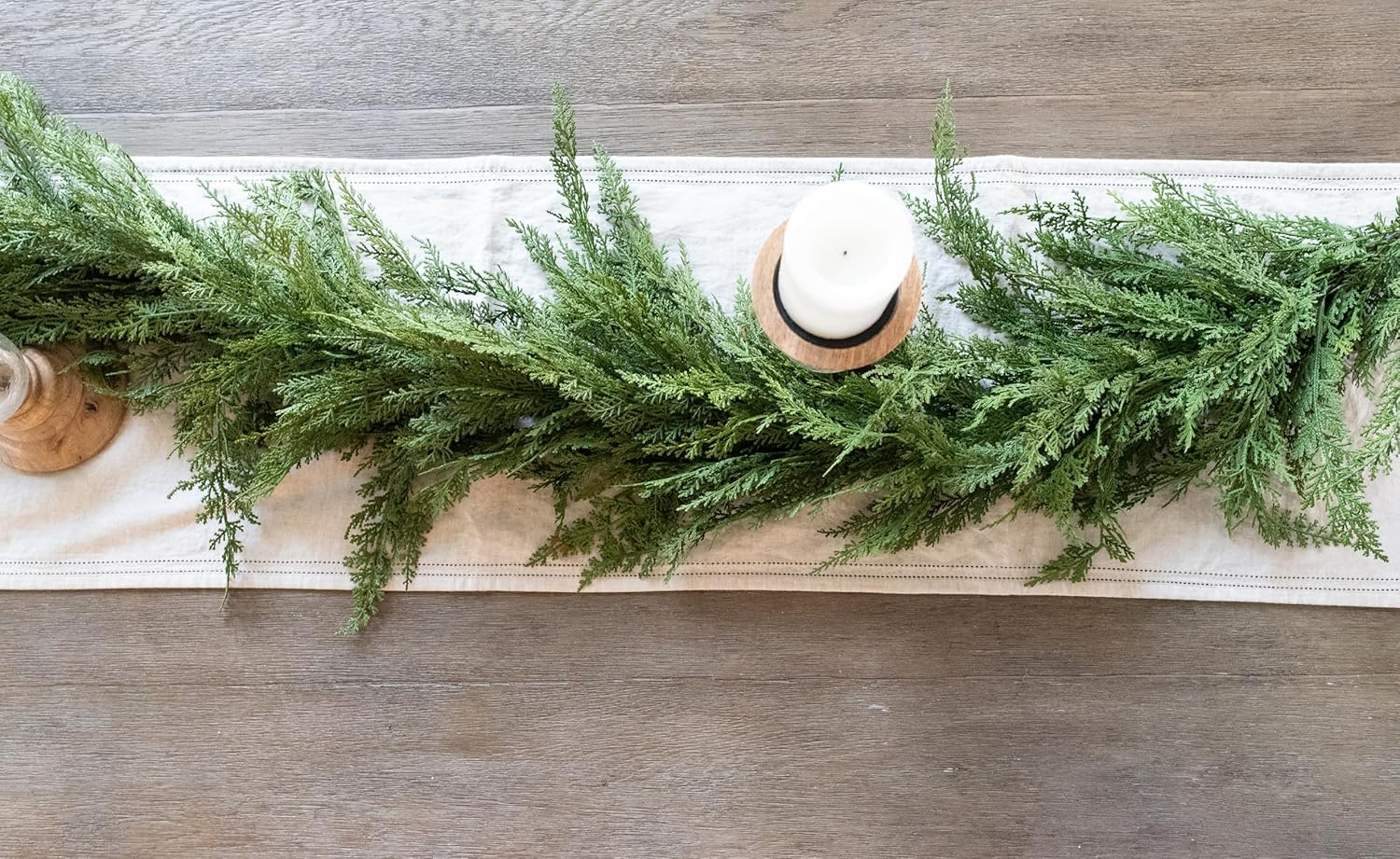 72" Faux Cedar Christmas Garland - Realistic, Extra Full Cedar for Mantle & Stairs