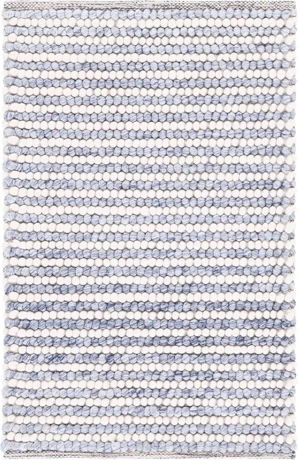 SAFAVIEH Natura Fredrick Striped Area Rug, Ivory/Blue, 2' x 3'