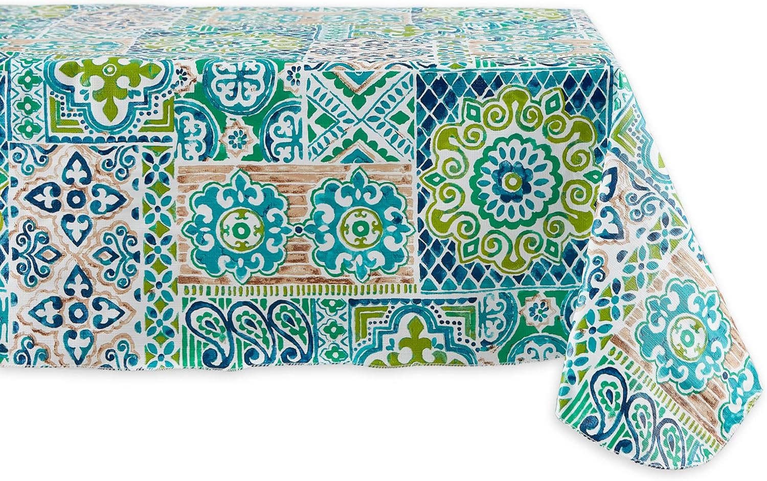 Design Imports 70361A 60 x 84 in. Spanish Tile Vinyl Tablecloth