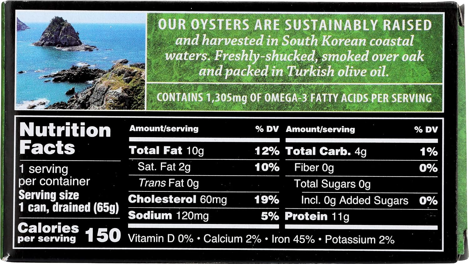 Crown Prince Natural Naturally Smoked Oysters in Pure Olive Oil, 3.0 OZ
