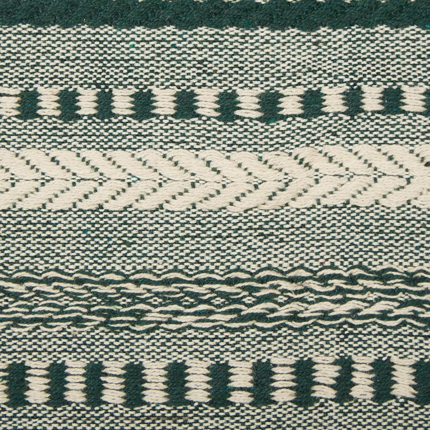Dark Green Braided Stripe Table Runner 15x72
