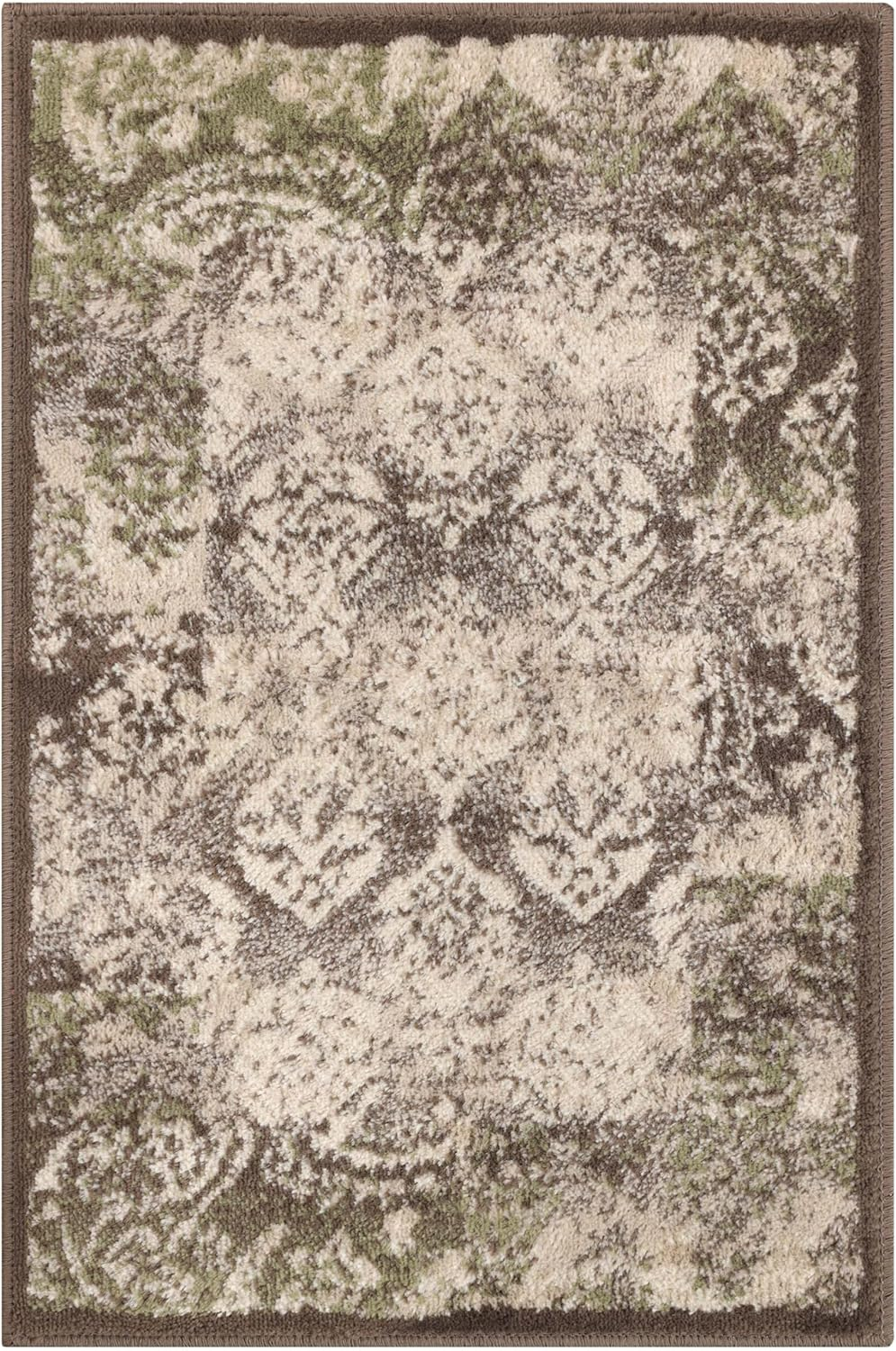 Superior Mystique 2' x 3' Indoor Area Rug, Modern Damask Rugs For Living Room Bedroom, Brown