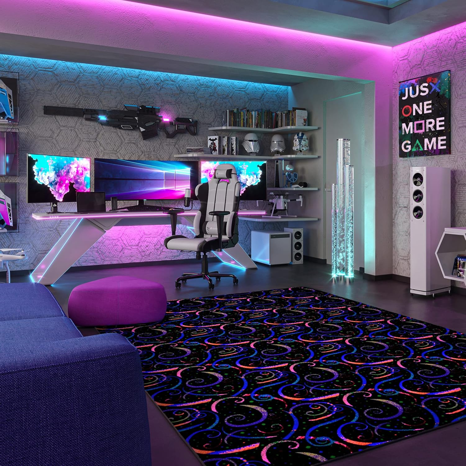 Dynamo 6' x 9' area rug in color Fluorescent
