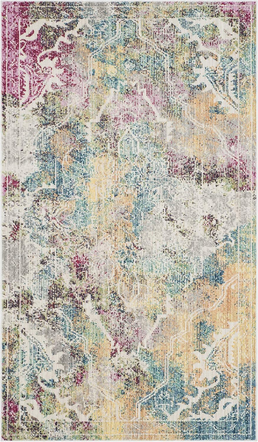 Mystique Multi-Color Abstract Polyester 3' x 5' Area Rug