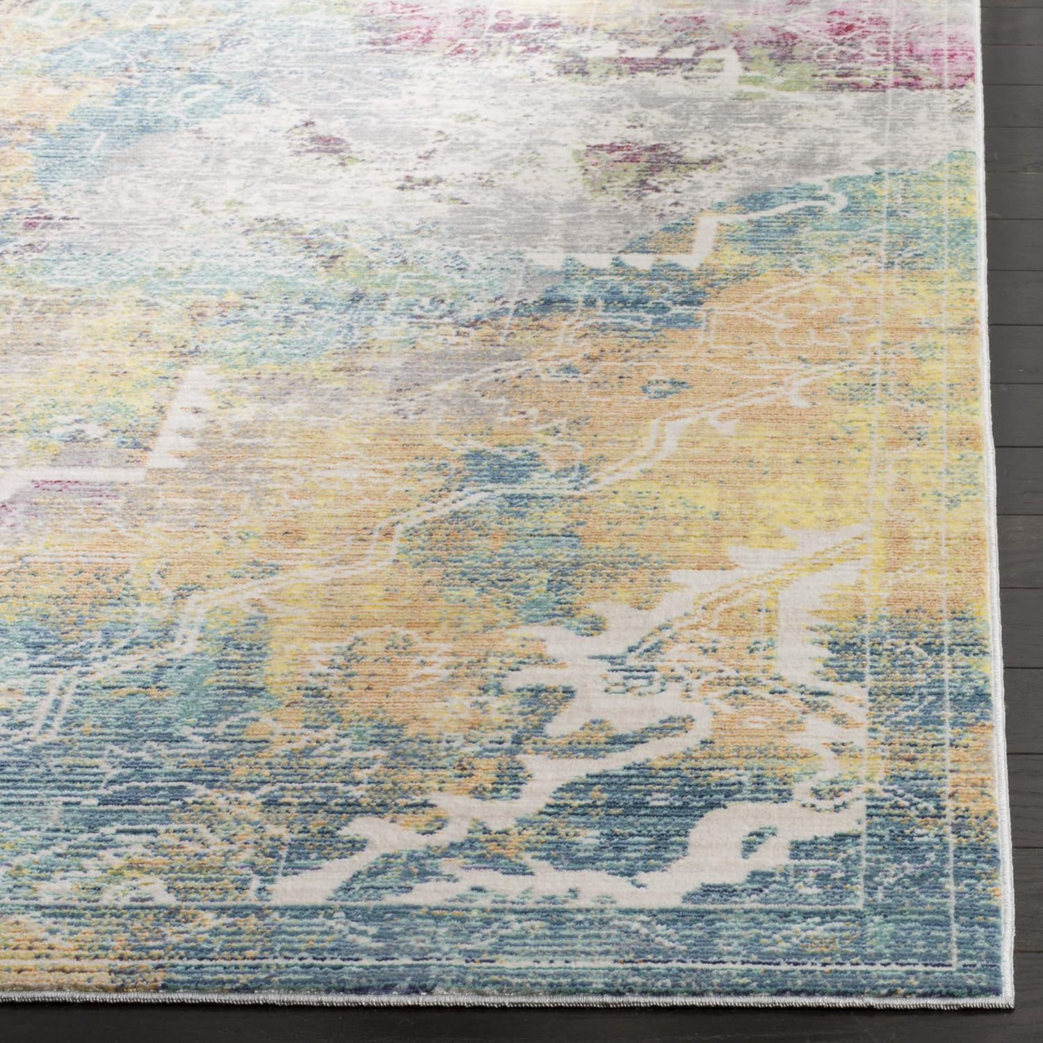 Mystique Multi-Color Abstract Polyester 3' x 5' Area Rug