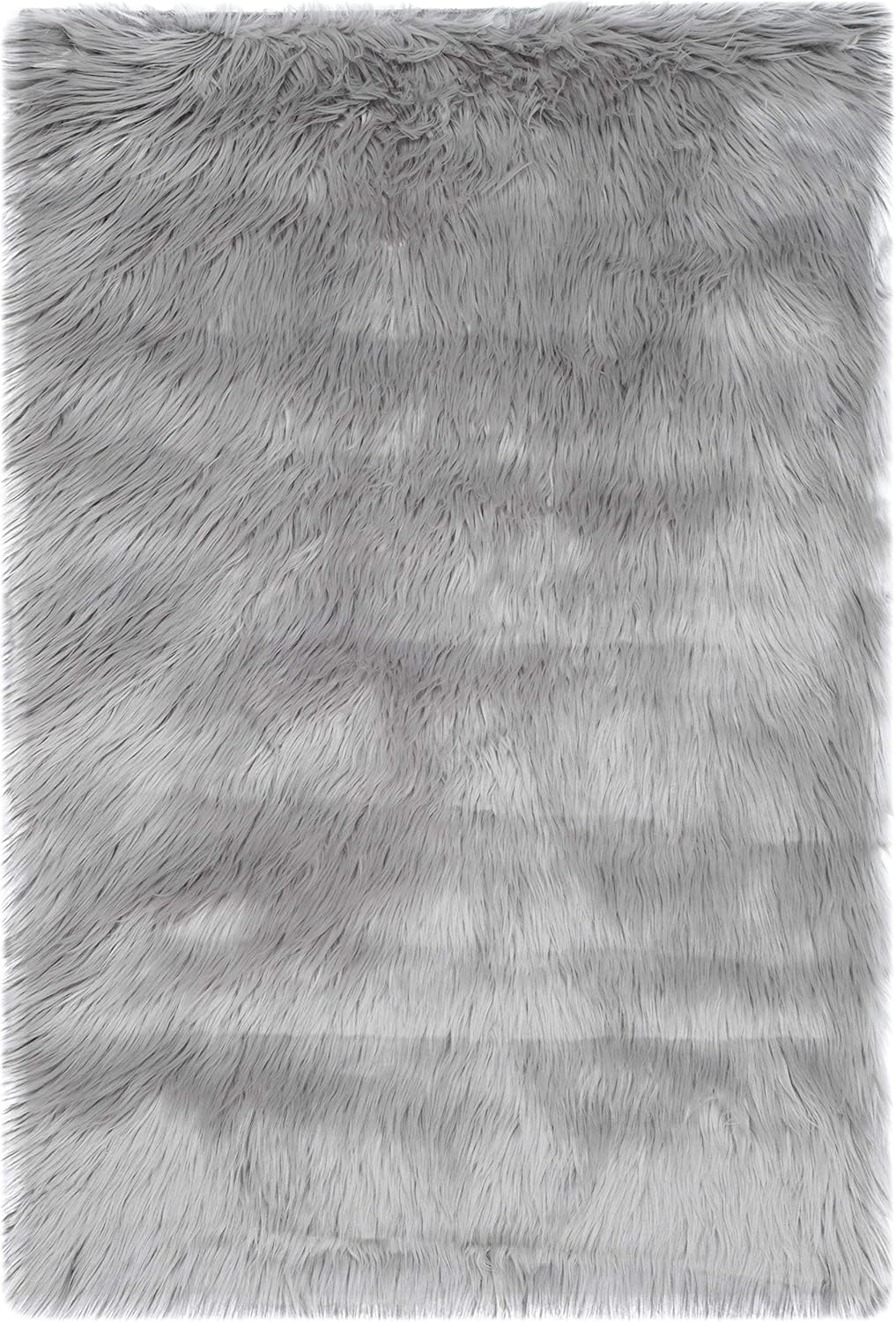 SAFAVIEH Faux Sheep Skin Vesna Solid Area Rug, Grey, 2' x 3'