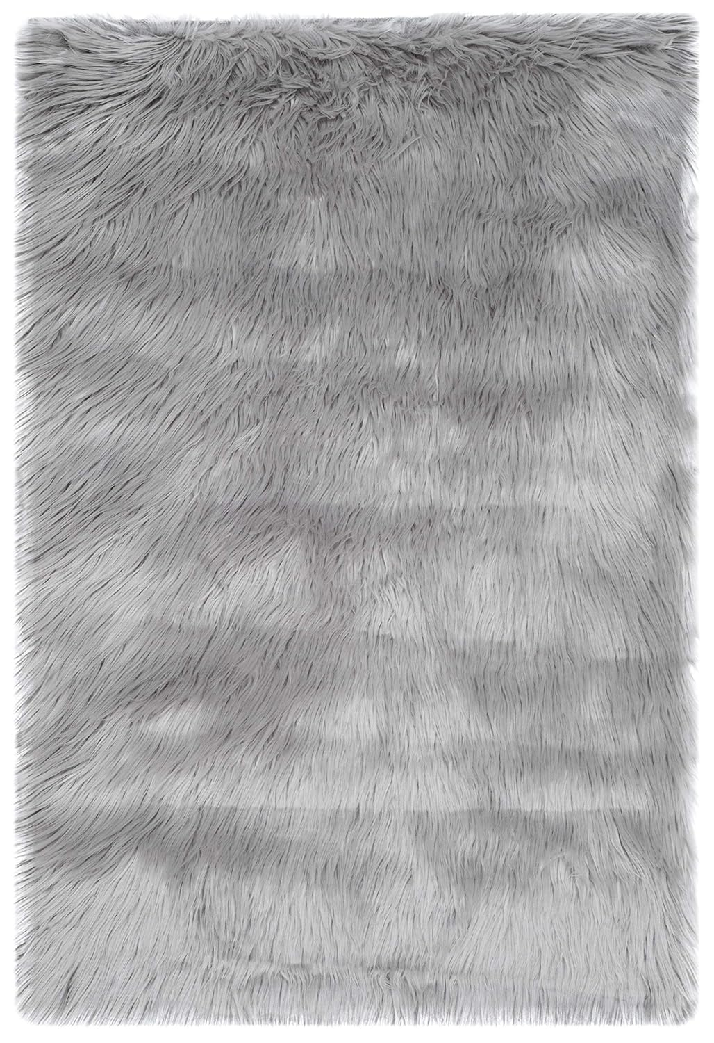 SAFAVIEH Faux Sheep Skin Vesna Solid Area Rug, Grey, 2' x 3'