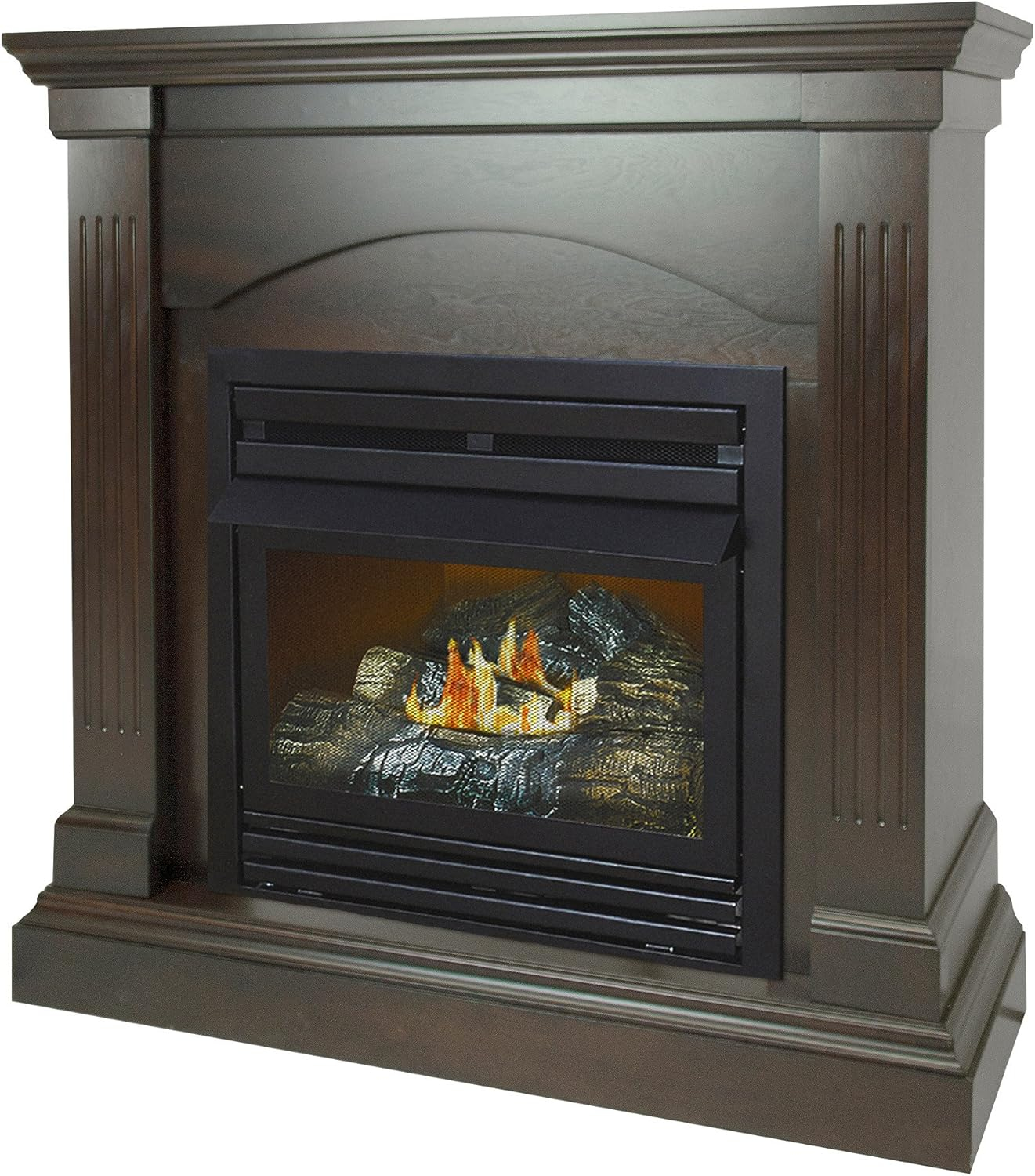 Pleasant Hearth 36 in. Natural Gas Compact Freestanding Tobacco Vent Free Fireplace 20,000 BTU