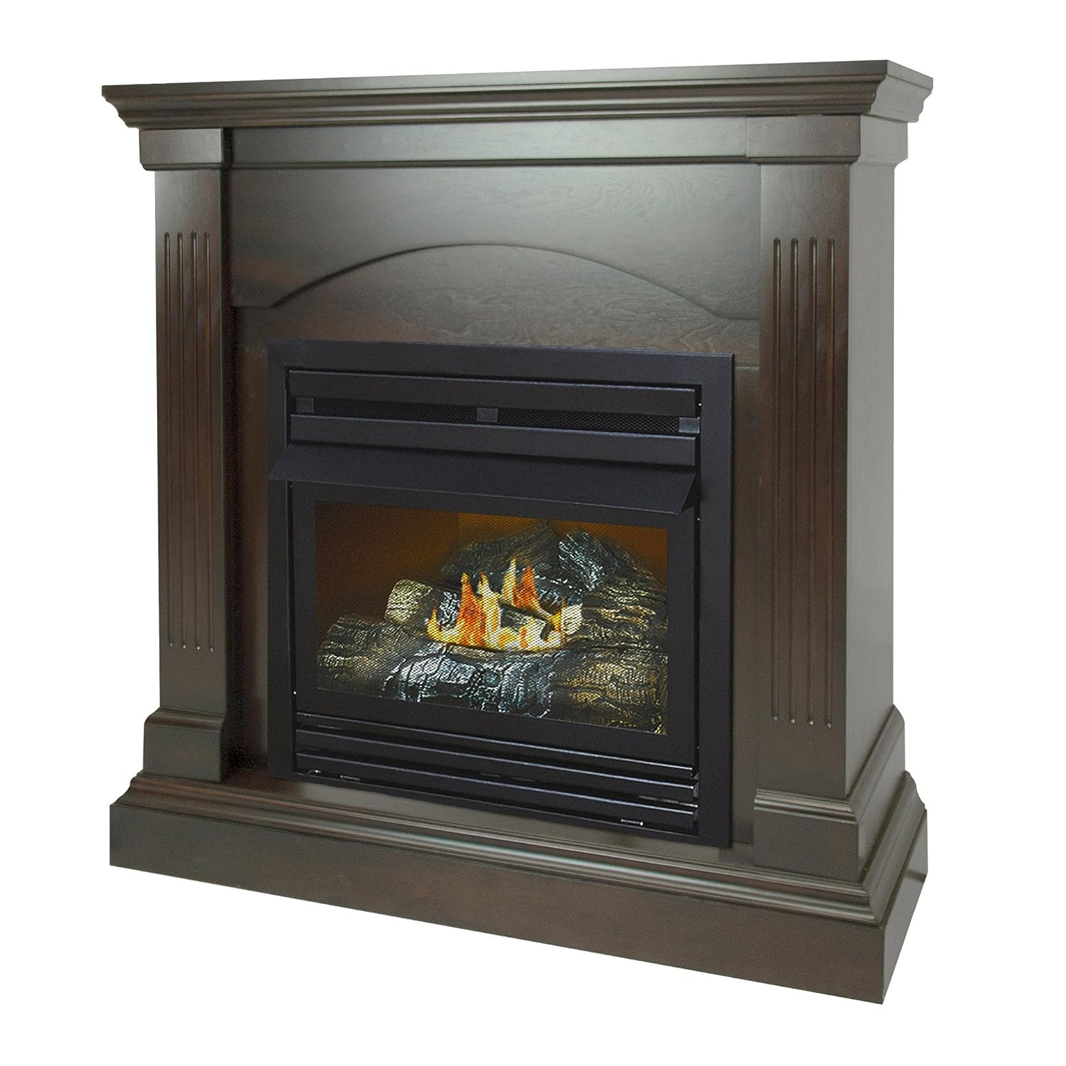 Pleasant Hearth 36 in. Natural Gas Compact Freestanding Tobacco Vent Free Fireplace 20,000 BTU