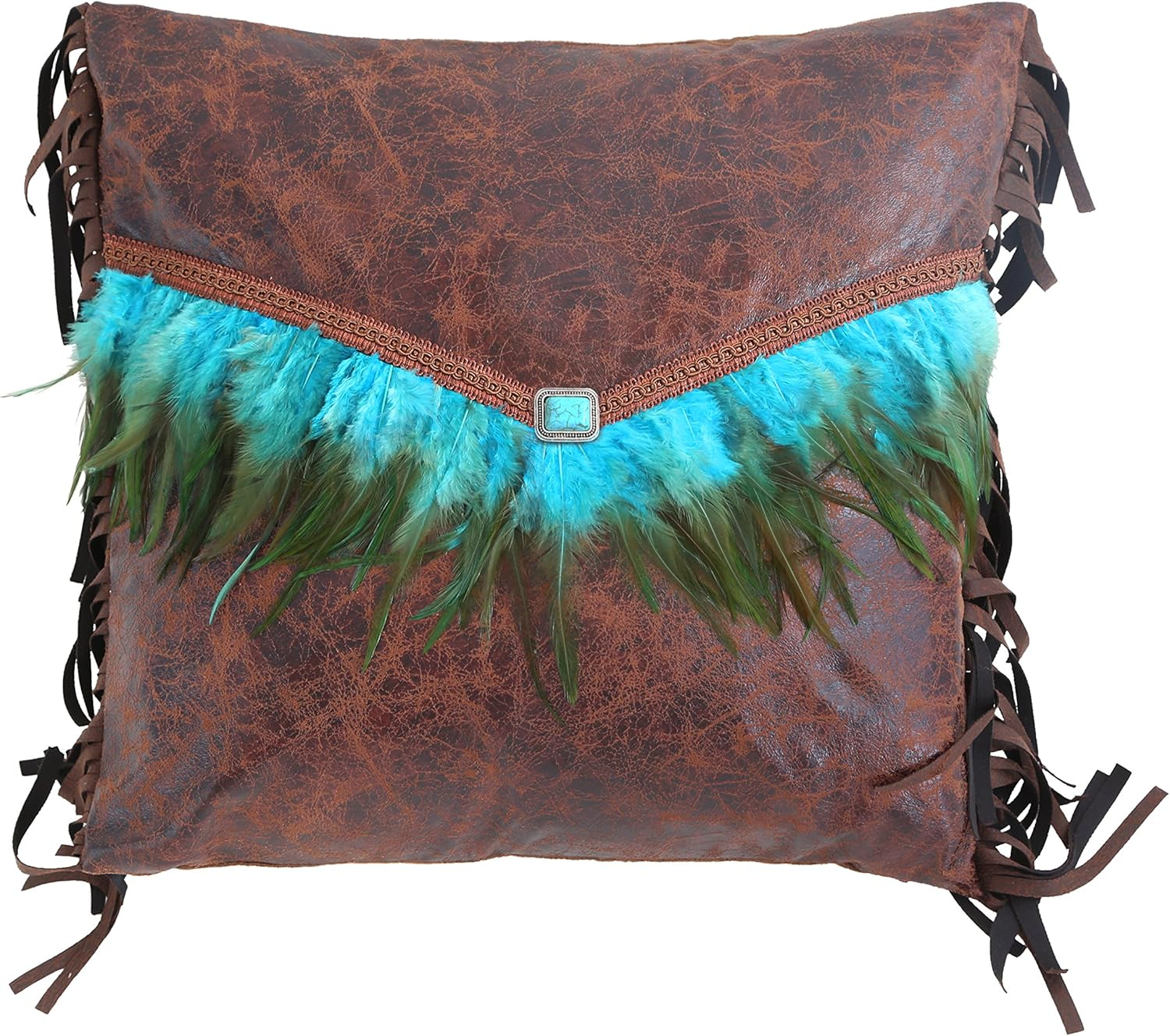 Carstens Turquoise Feather Envelope Pillow
