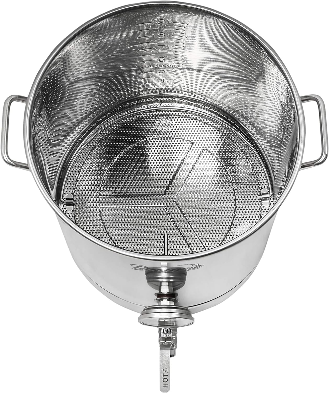 Brewsie 40 Quart Stainless Steel Brew Kettle with Lid and Rack