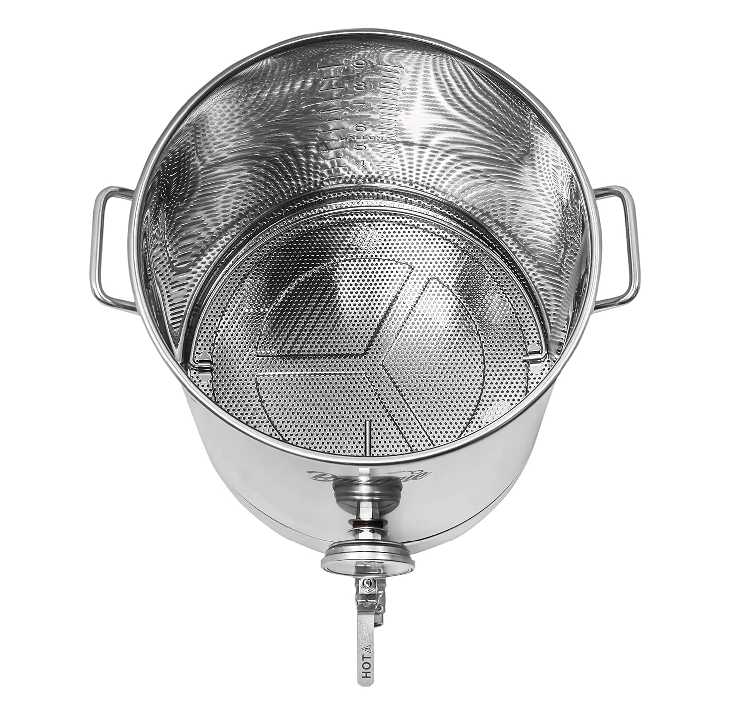 Brewsie 40 Quart Stainless Steel Brew Kettle with Lid and Rack