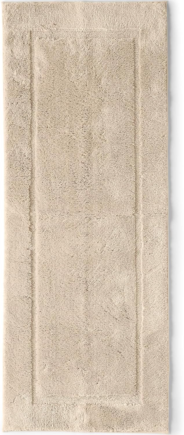 Lands' End Cotton Non-skid Double Sink Bath Rug 23x59 - 1'11"x4'11" - Dark Sand
