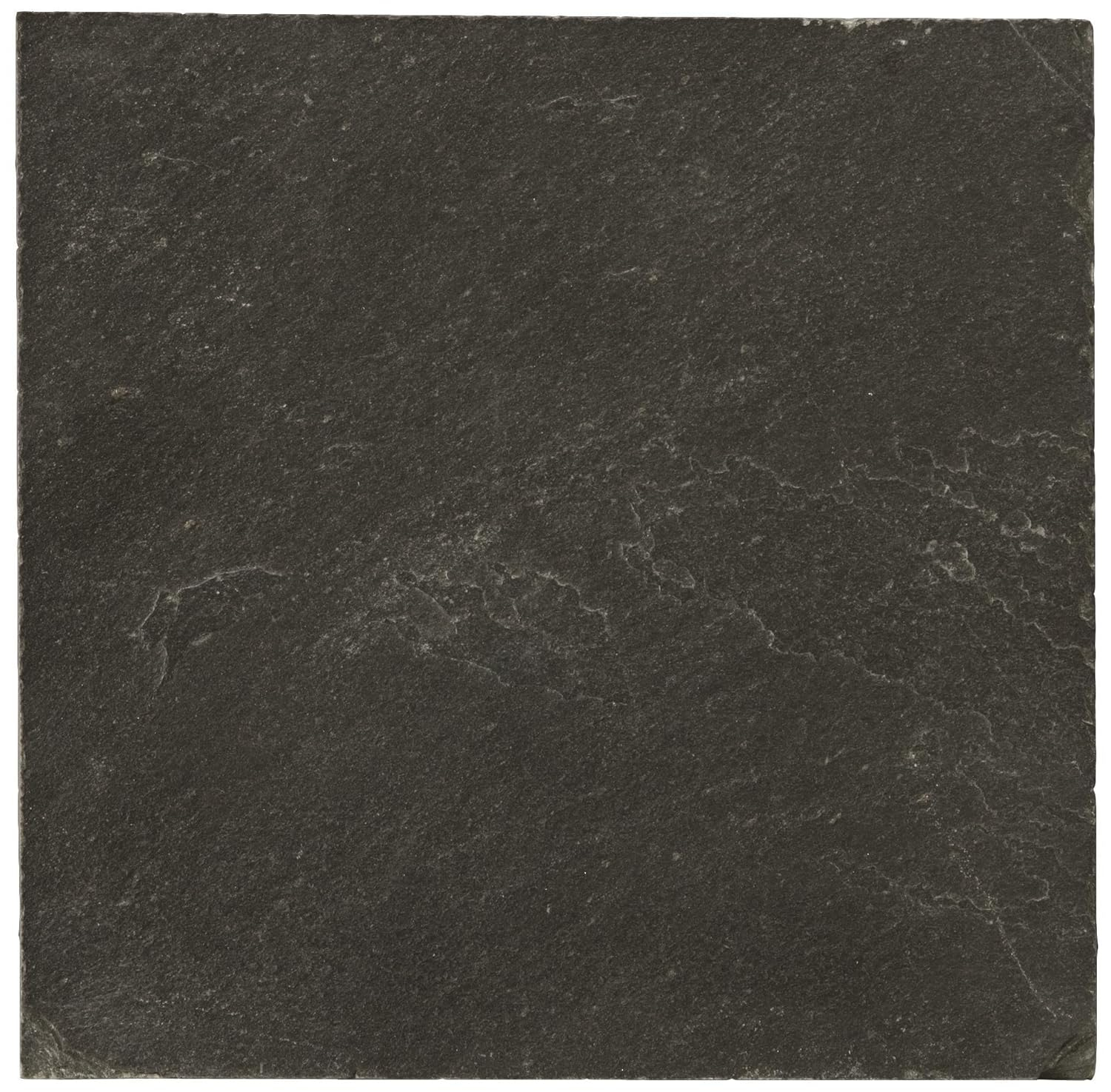 Midnight Black 16x16 Matte Slate Tile with Straight Edge
