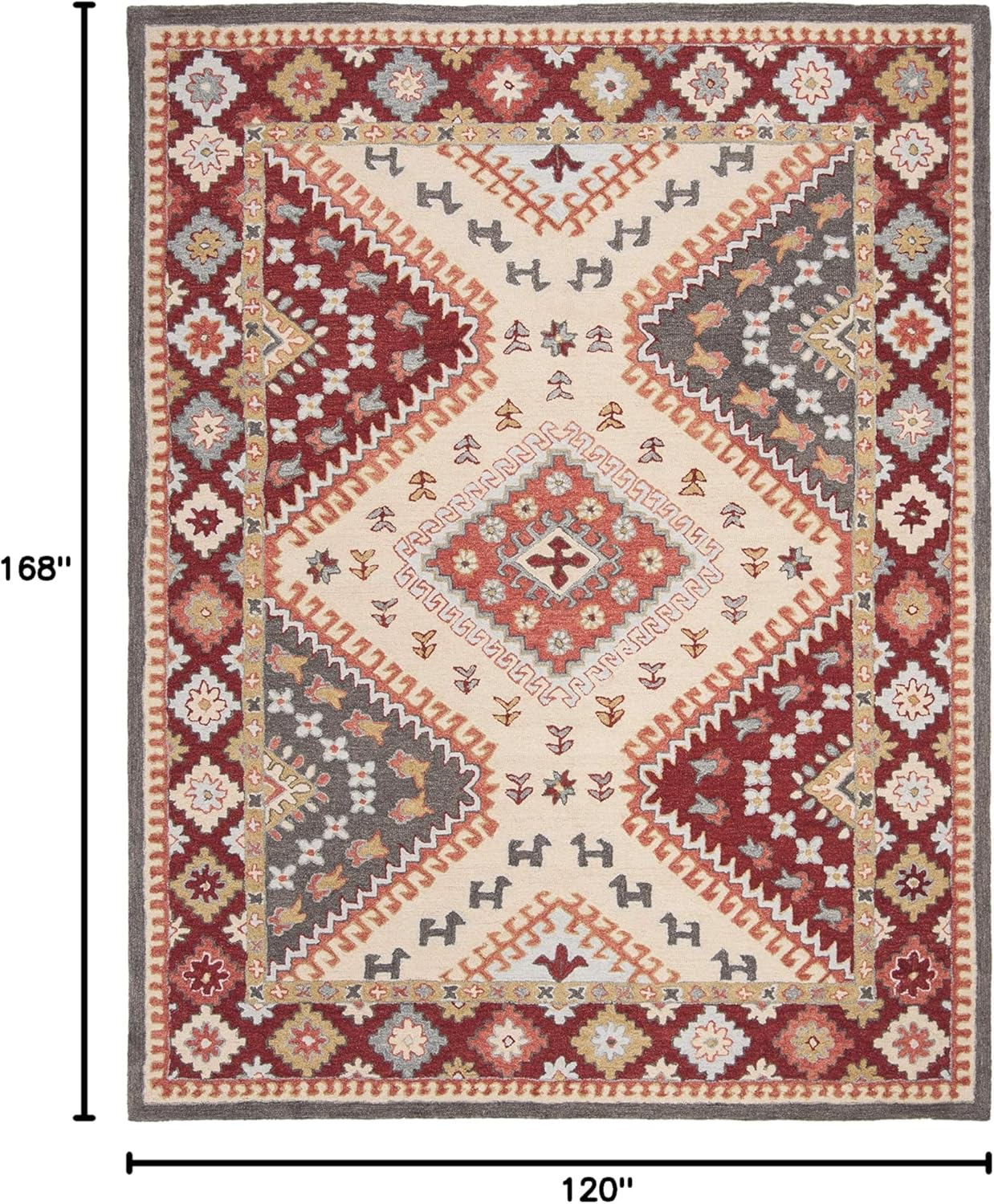 Safavieh  Handmade Aspen Iola Boho Tribal Wool Rug 10' x 14' Wool, Cotton 10' x 14' Indoor, Handmade Rectangle
