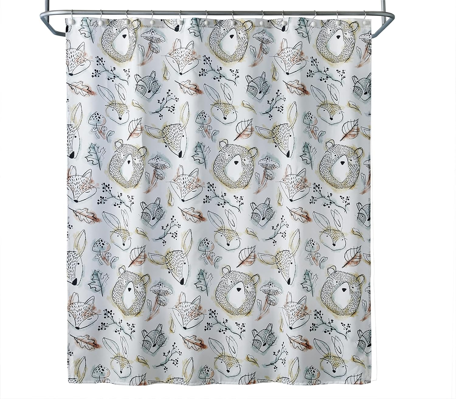 SKL Home Sketched Woodland Animal Print Shower Curtain