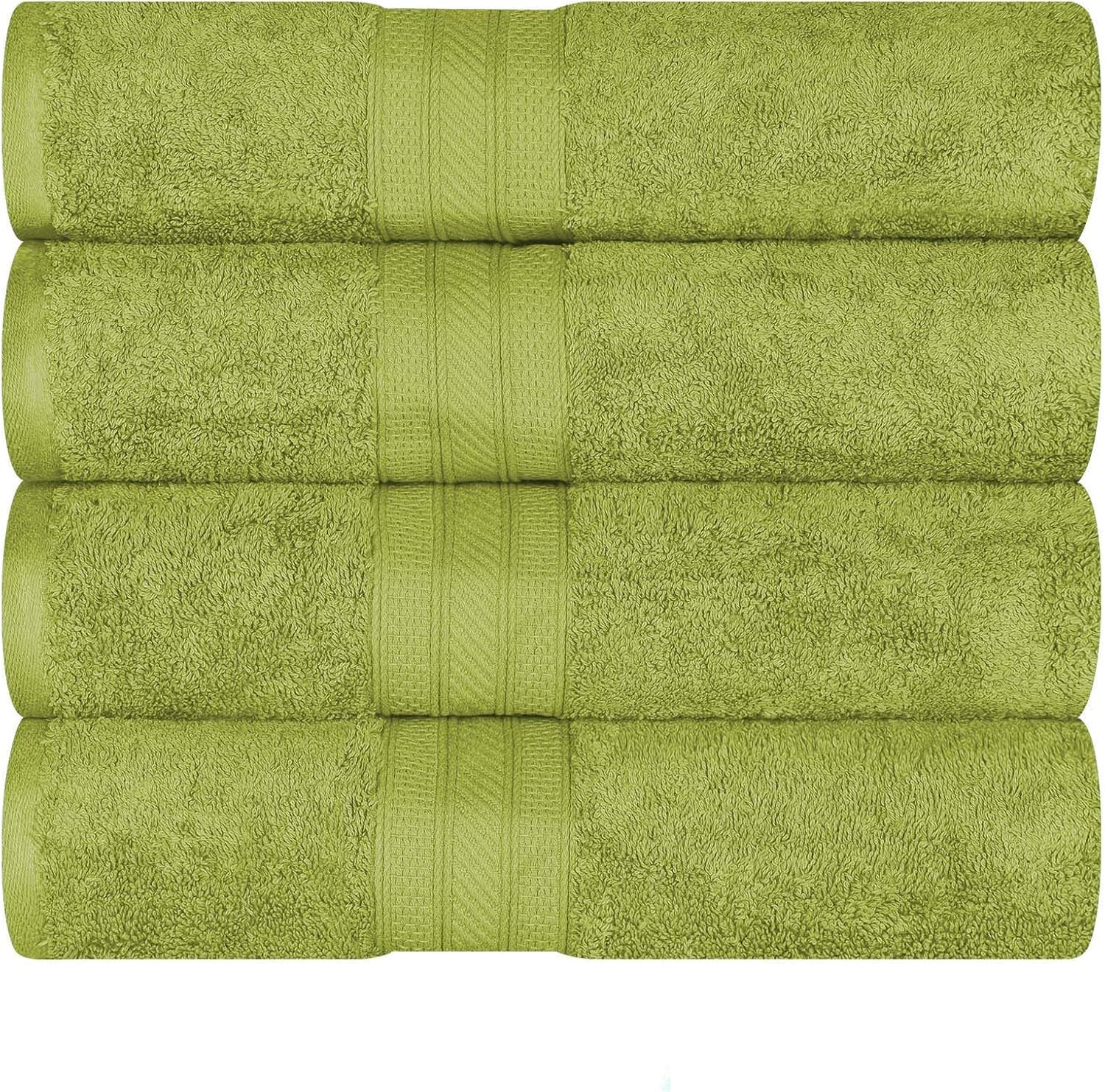 Superior Atlas Cotton Heavyweight 4 Piece Towel Set, Green Essence